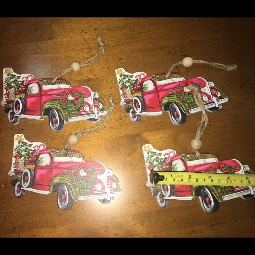 RED Truck Christmas ornaments
